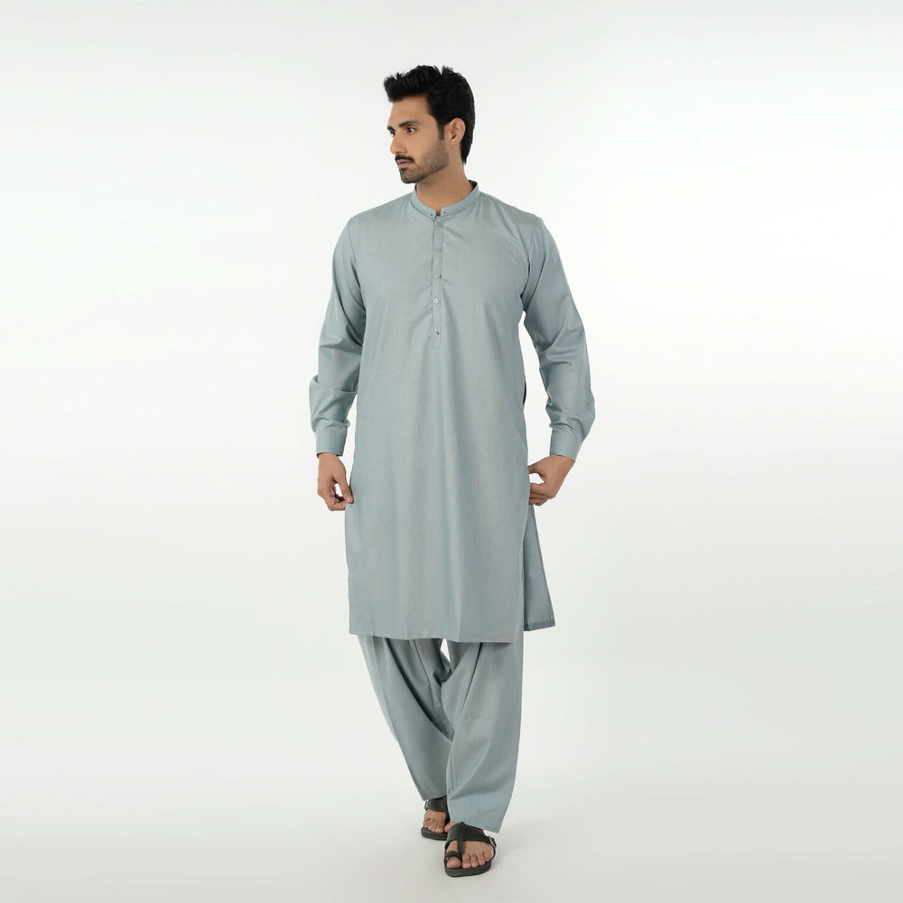 Eminent Men's Trim Fit Shalwar Suit - Aqua, Men's Shalwar Kameez, Eminent, Chase Value