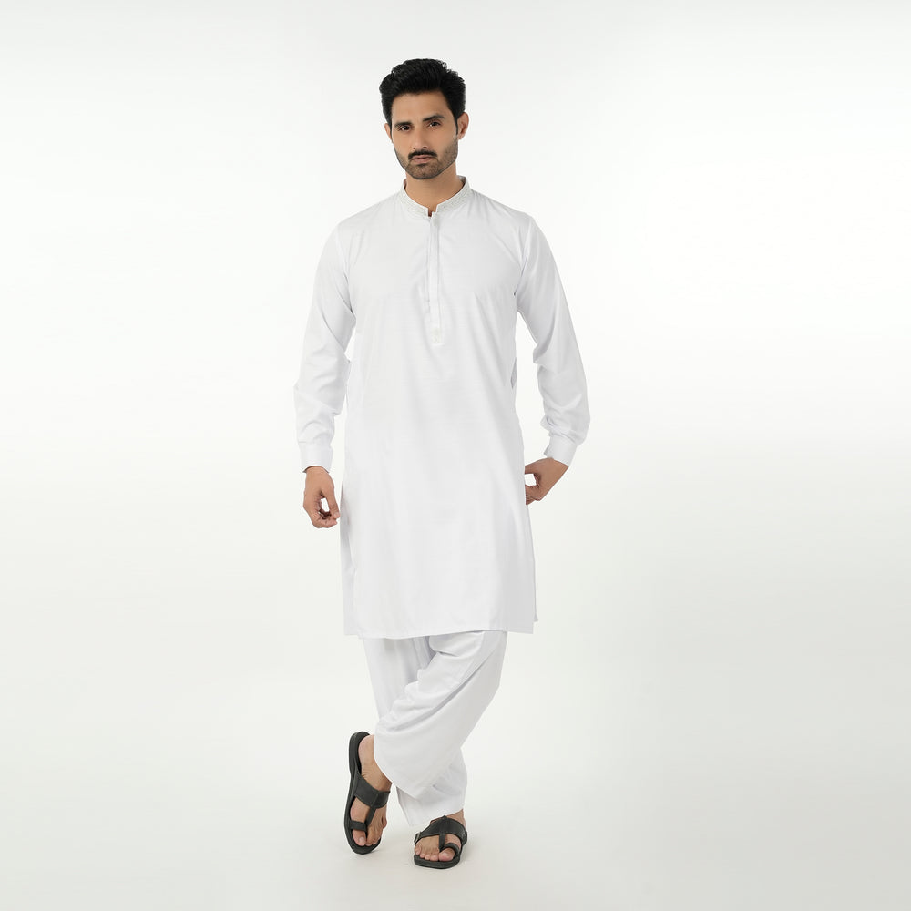 Eminent Men's Embroidered Kurta Shalwar Suit - White, Men's Shalwar Kameez, Eminent, Chase Value