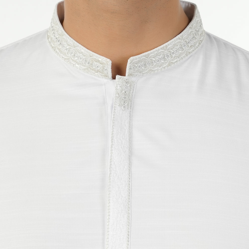 Eminent Men's Embroidered Kurta Shalwar Suit - White, Men's Shalwar Kameez, Eminent, Chase Value