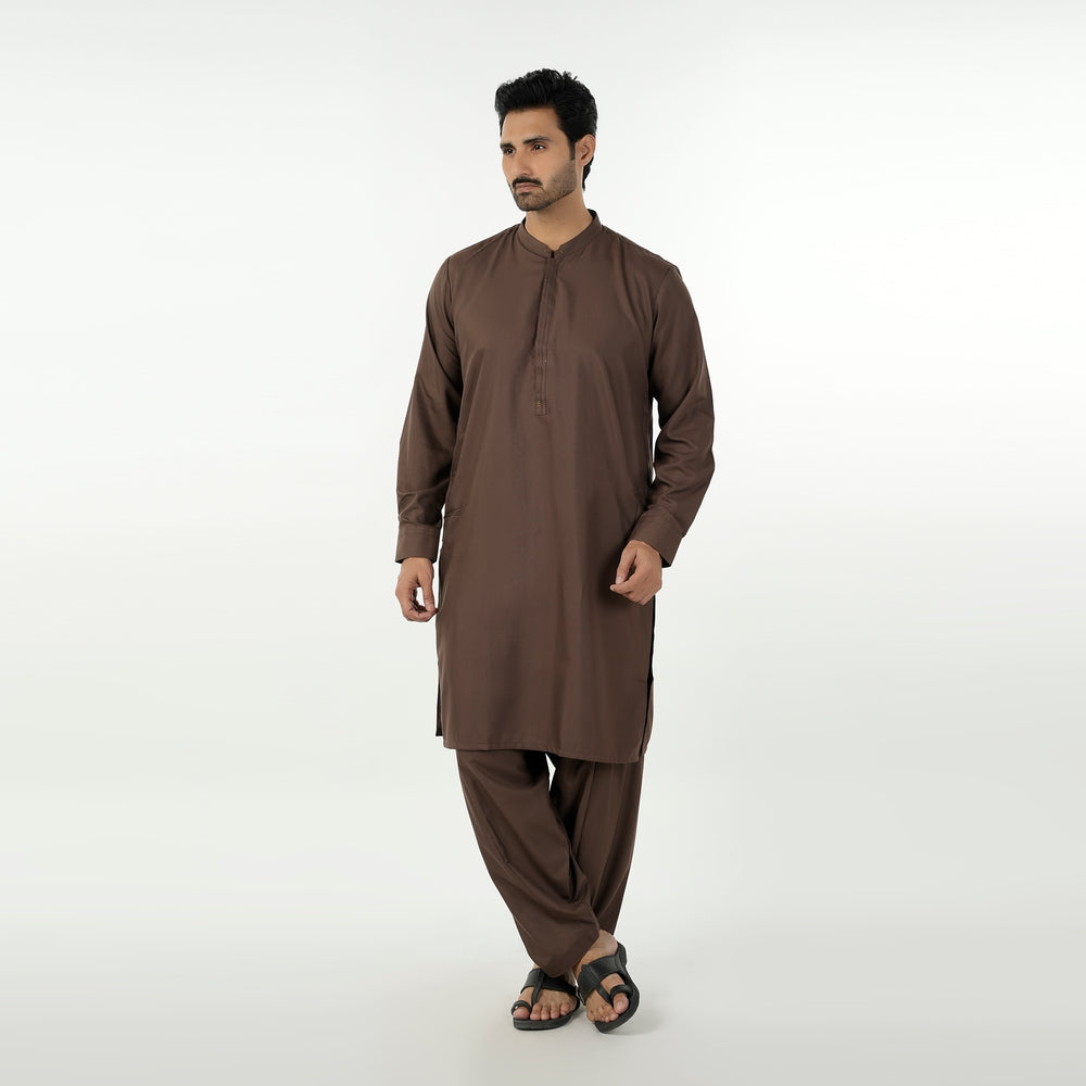 Eminent Men's Stitched Shalwar Suit - Brown, Men's Shalwar Kameez, Eminent, Chase Value