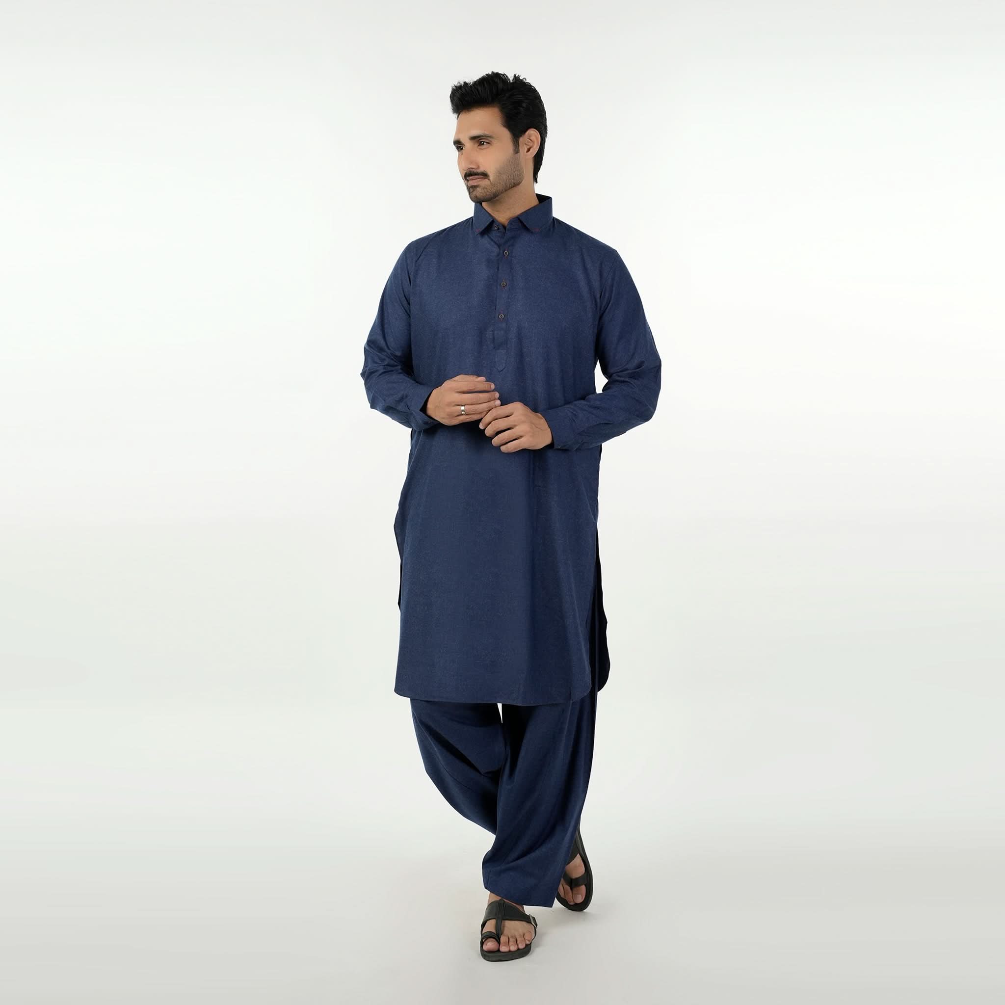 Eminent Trim Fit Shalwar Kameez - Ink Blue, Men's Shalwar Kameez, Eminent, Chase Value