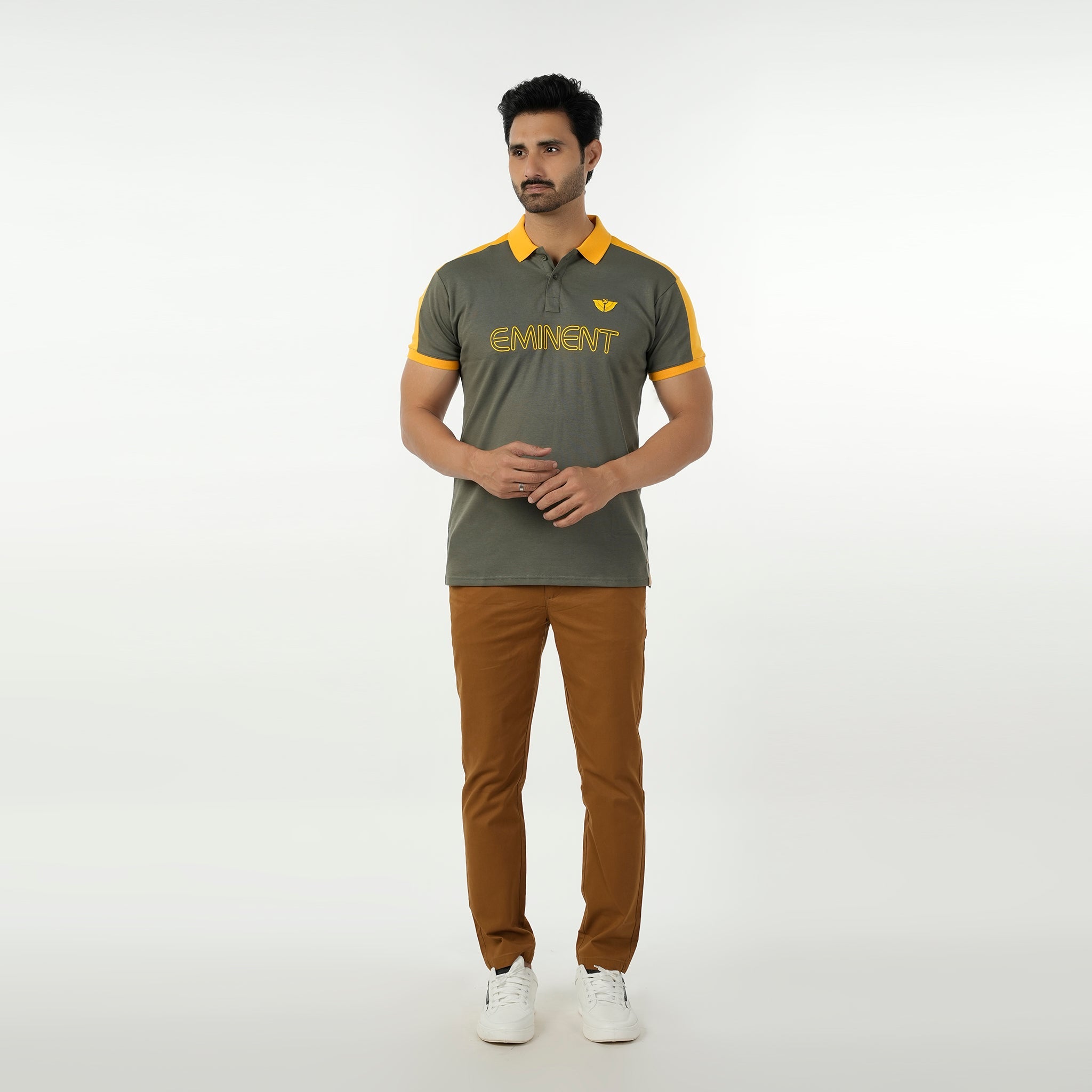 Men's Eminent Half Sleeves Polo T-Shirt - Grey, Men's T-Shirts & Polos, Eminent, Chase Value