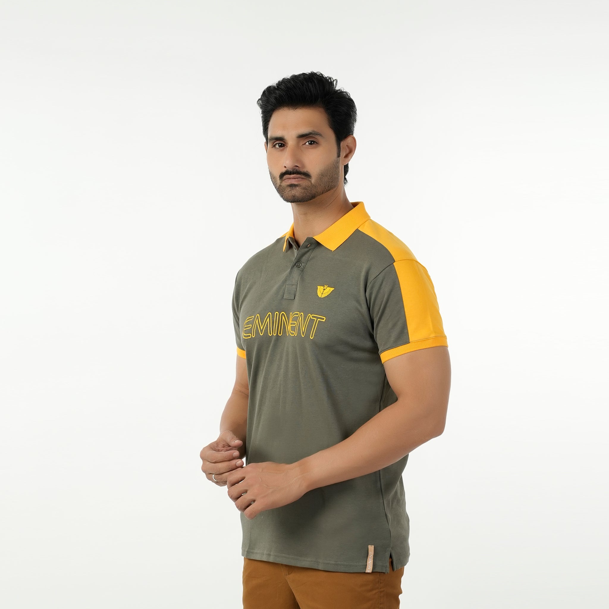 Men's Eminent Half Sleeves Polo T-Shirt - Grey, Men's T-Shirts & Polos, Eminent, Chase Value