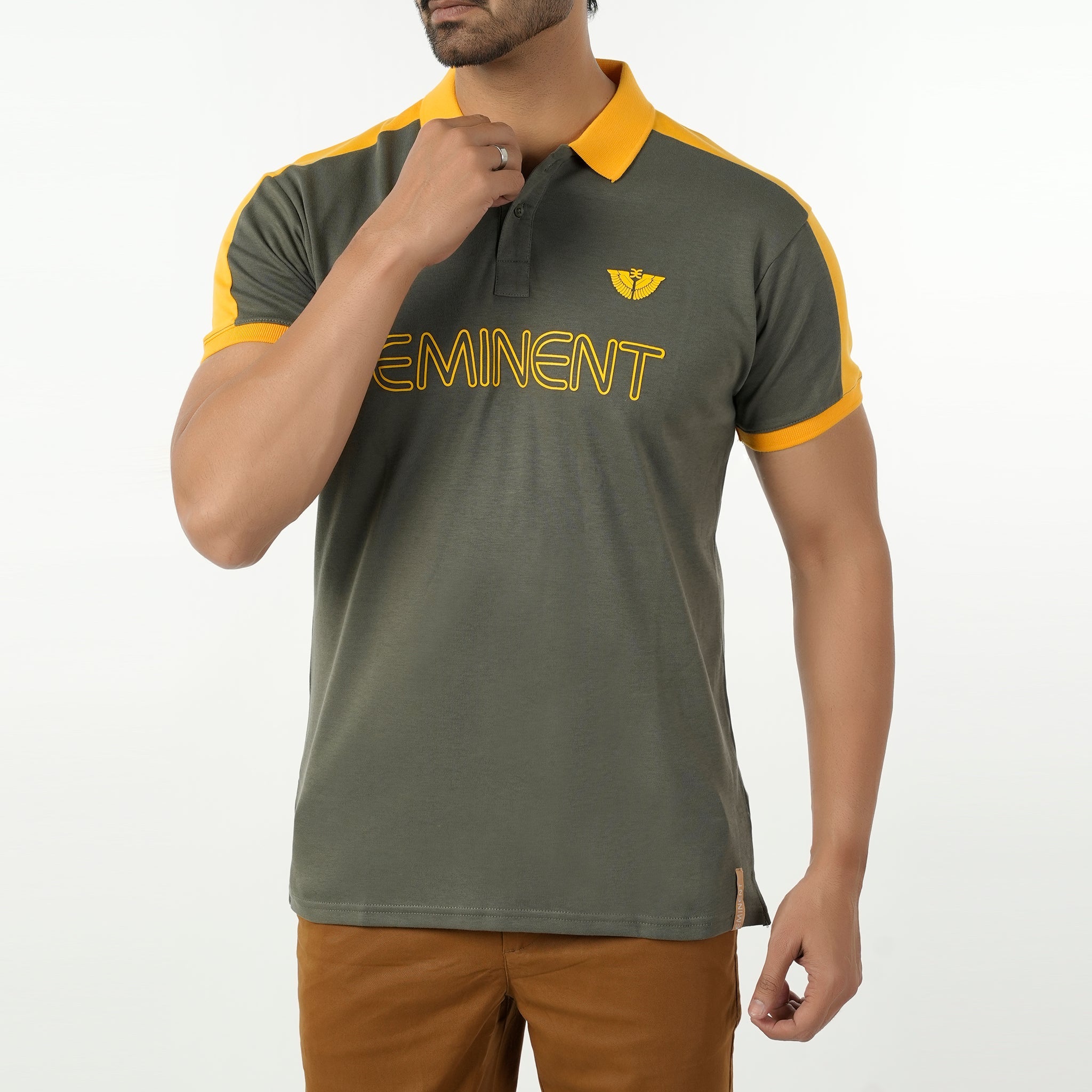 Men's Eminent Half Sleeves Polo T-Shirt - Grey, Men's T-Shirts & Polos, Eminent, Chase Value