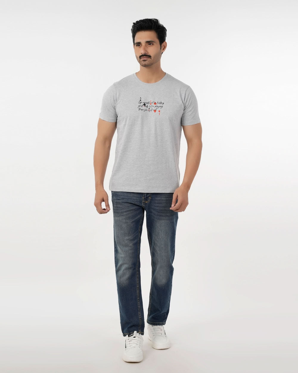 Eminent Men's Round Neck Half Sleeves T-Shirt - Ash Grey, Men's T-Shirts & Polos, Eminent, Chase Value