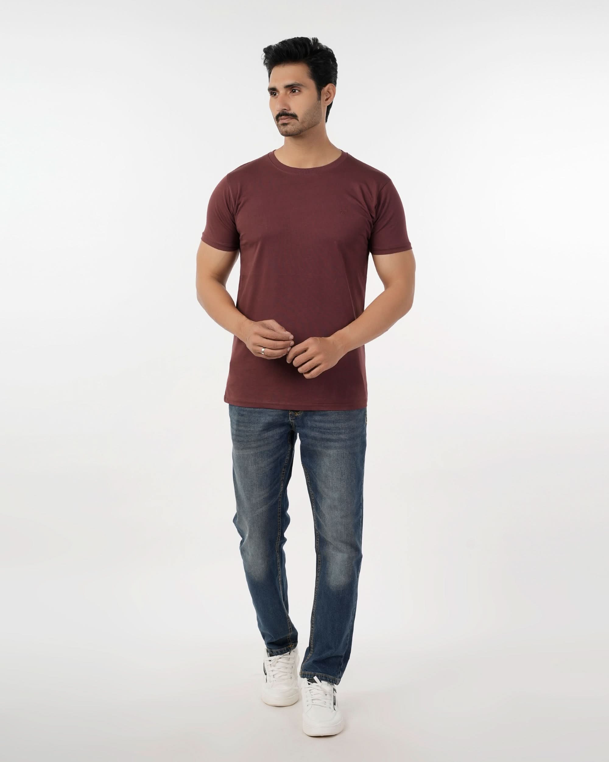 Eminent Men's Round Neck Half Sleeves T-Shirt - Salmon Red, Men's T-Shirts & Polos, Eminent, Chase Value