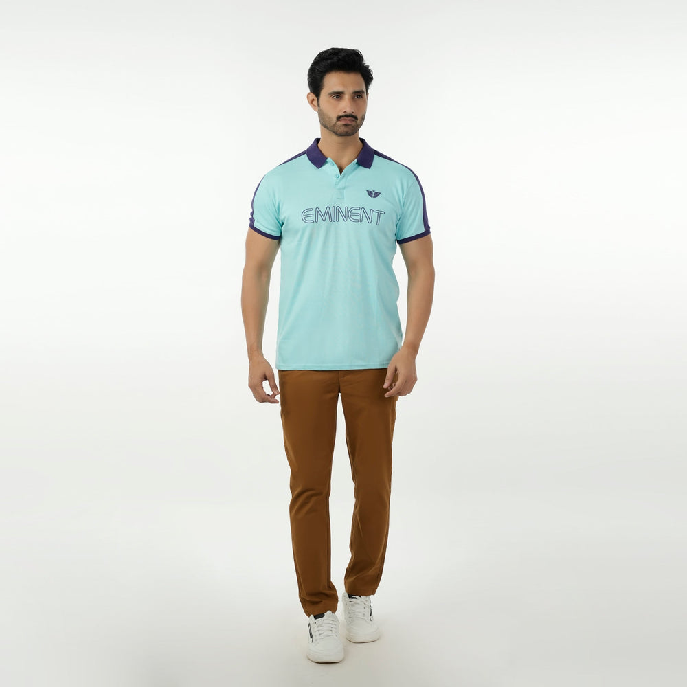 Men's Eminent Half Sleeves Polo T-Shirt - Cyan, Men's T-Shirts & Polos, Eminent, Chase Value