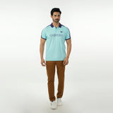 Men's Eminent Half Sleeves Polo T-Shirt - Cyan, Men's T-Shirts & Polos, Eminent, Chase Value