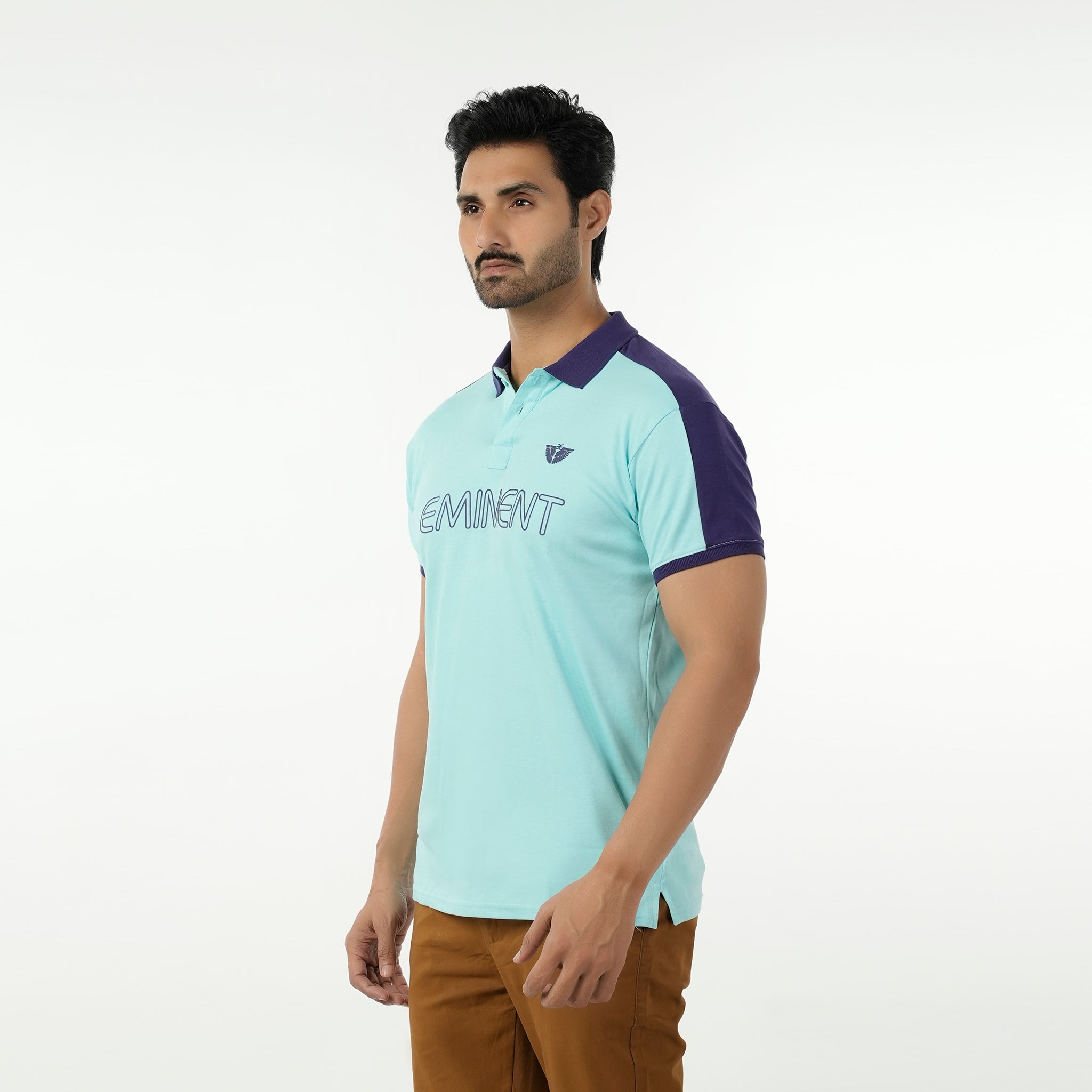 Men's Eminent Half Sleeves Polo T-Shirt - Cyan, Men's T-Shirts & Polos, Eminent, Chase Value