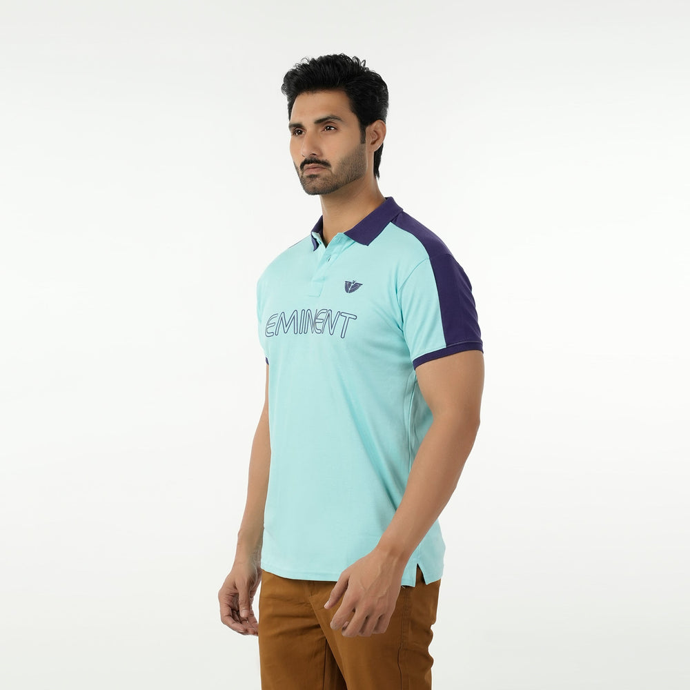 Men's Eminent Half Sleeves Polo T-Shirt - Cyan, Men's T-Shirts & Polos, Eminent, Chase Value