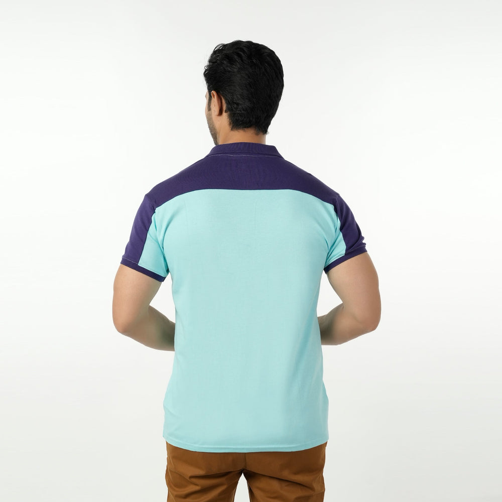 Men's Eminent Half Sleeves Polo T-Shirt - Cyan, Men's T-Shirts & Polos, Eminent, Chase Value