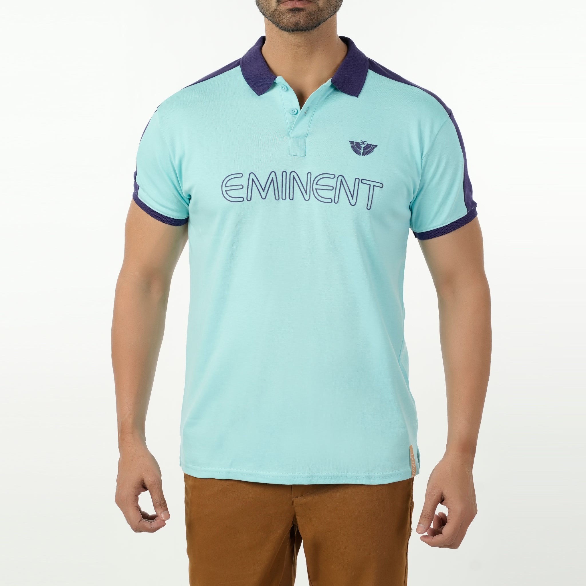 Men's Eminent Half Sleeves Polo T-Shirt - Cyan, Men's T-Shirts & Polos, Eminent, Chase Value