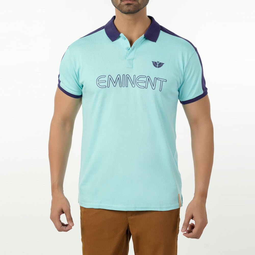 Men's Eminent Half Sleeves Polo T-Shirt - Cyan, Men's T-Shirts & Polos, Eminent, Chase Value