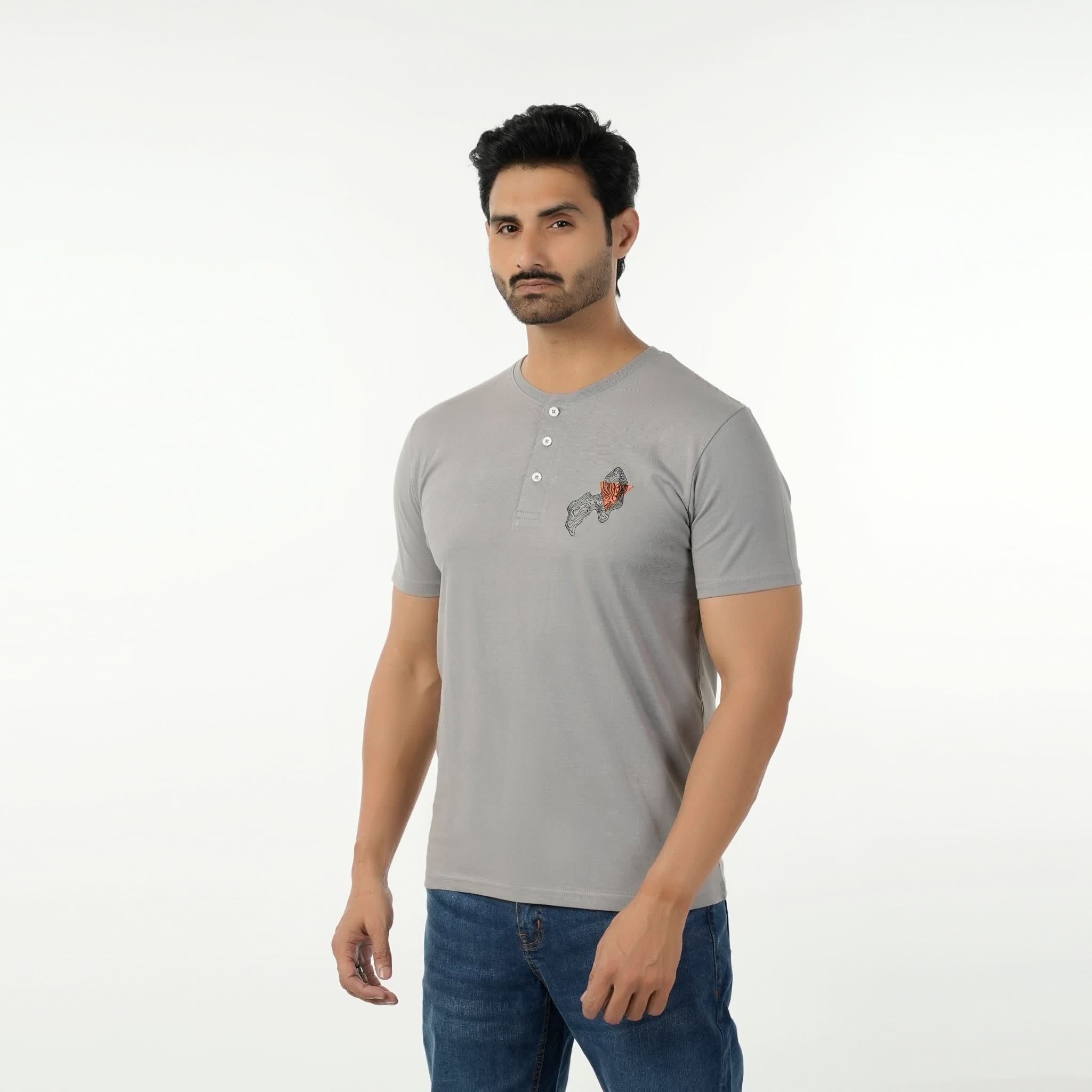 Eminent Men's Round Neck Half Sleeves Printed T-Shirt - Frost Grey, Men's T-Shirts & Polos, Eminent, Chase Value
