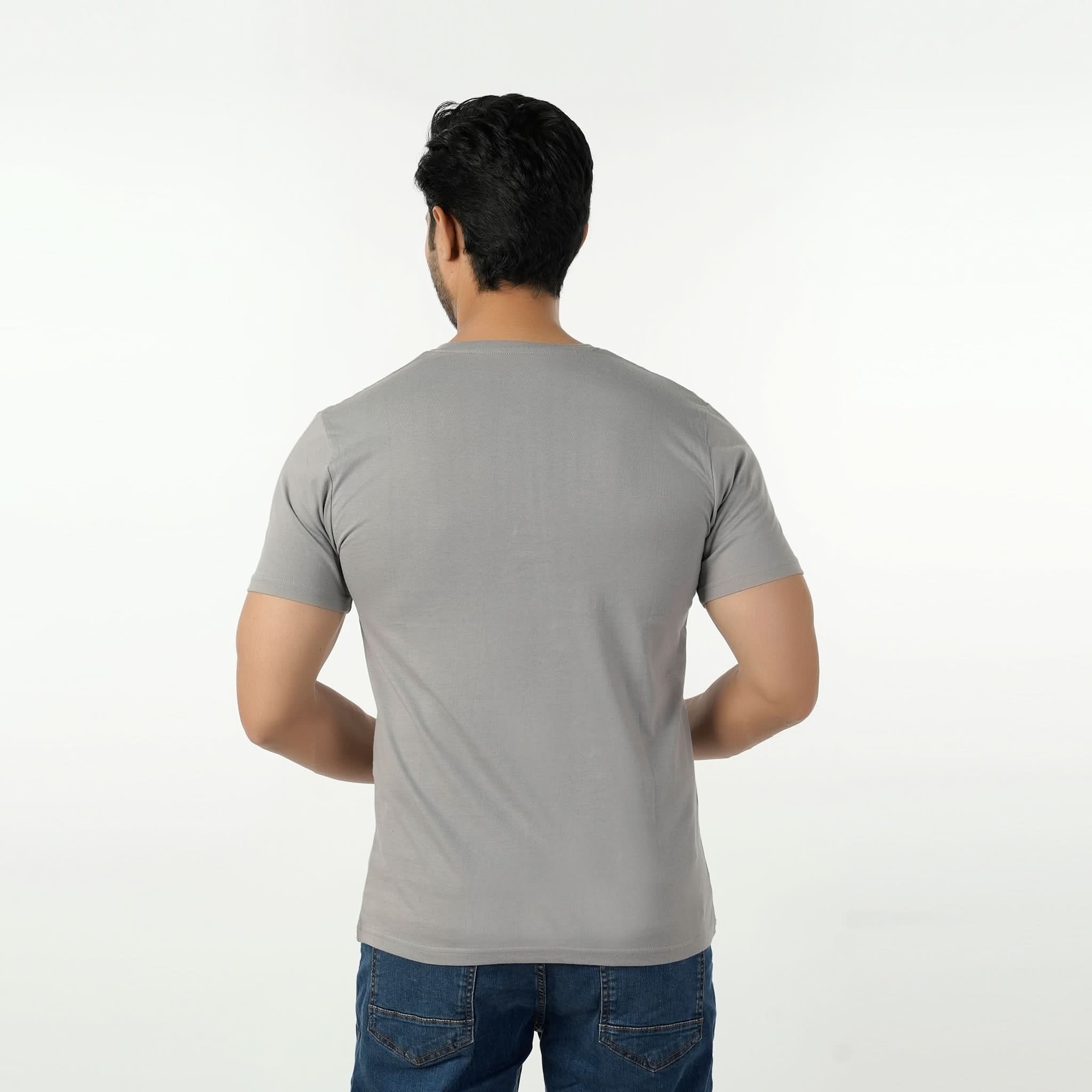 Eminent Men's Round Neck Half Sleeves Printed T-Shirt - Frost Grey, Men's T-Shirts & Polos, Eminent, Chase Value