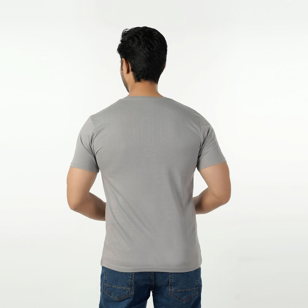 Eminent Men's Round Neck Half Sleeves Printed T-Shirt - Frost Grey, Men's T-Shirts & Polos, Eminent, Chase Value