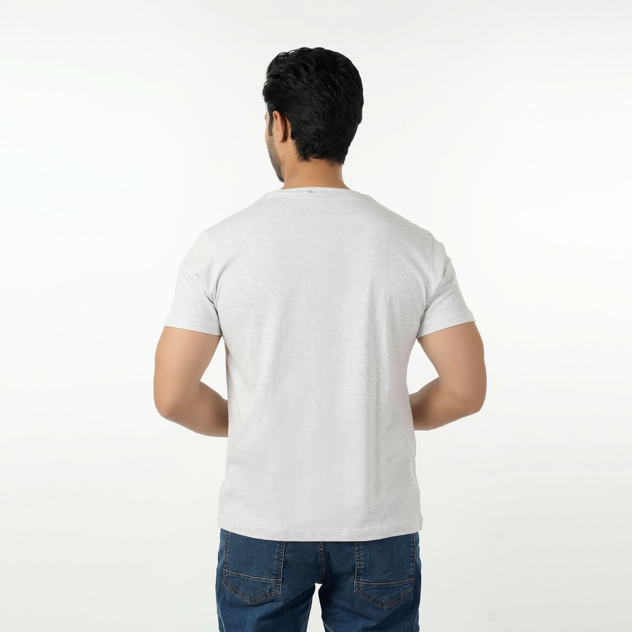 Eminent Men's Round Neck Half Sleeves Printed T-Shirt - Oatmeal, Men's T-Shirts & Polos, Eminent, Chase Value