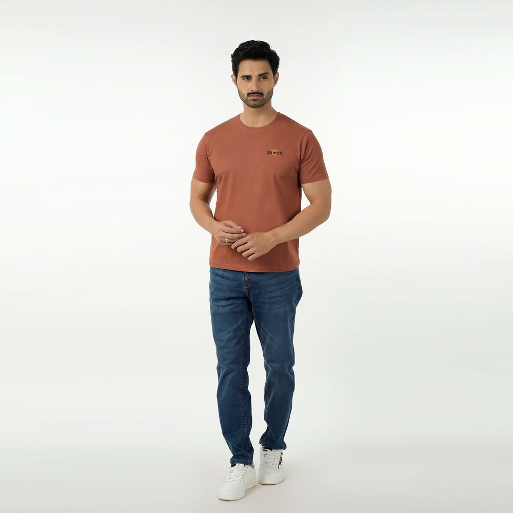 Eminent Men's Round Neck Half Sleeves T-Shirt - Sequoia, Men's T-Shirts & Polos, Eminent, Chase Value