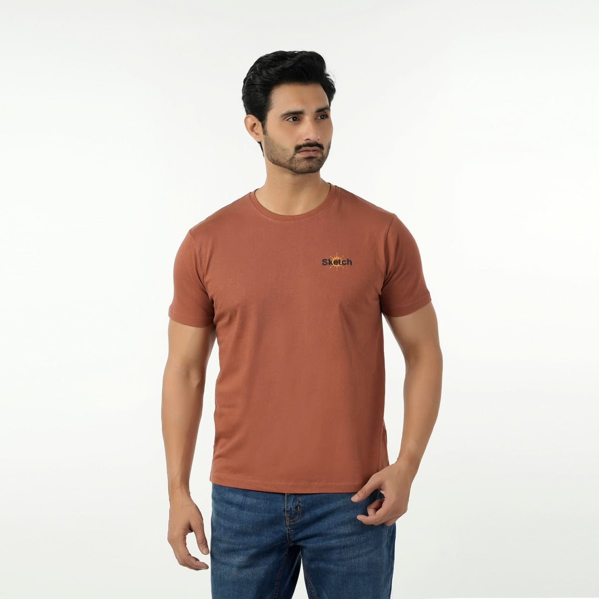 Eminent Men's Round Neck Half Sleeves T-Shirt - Sequoia, Men's T-Shirts & Polos, Eminent, Chase Value