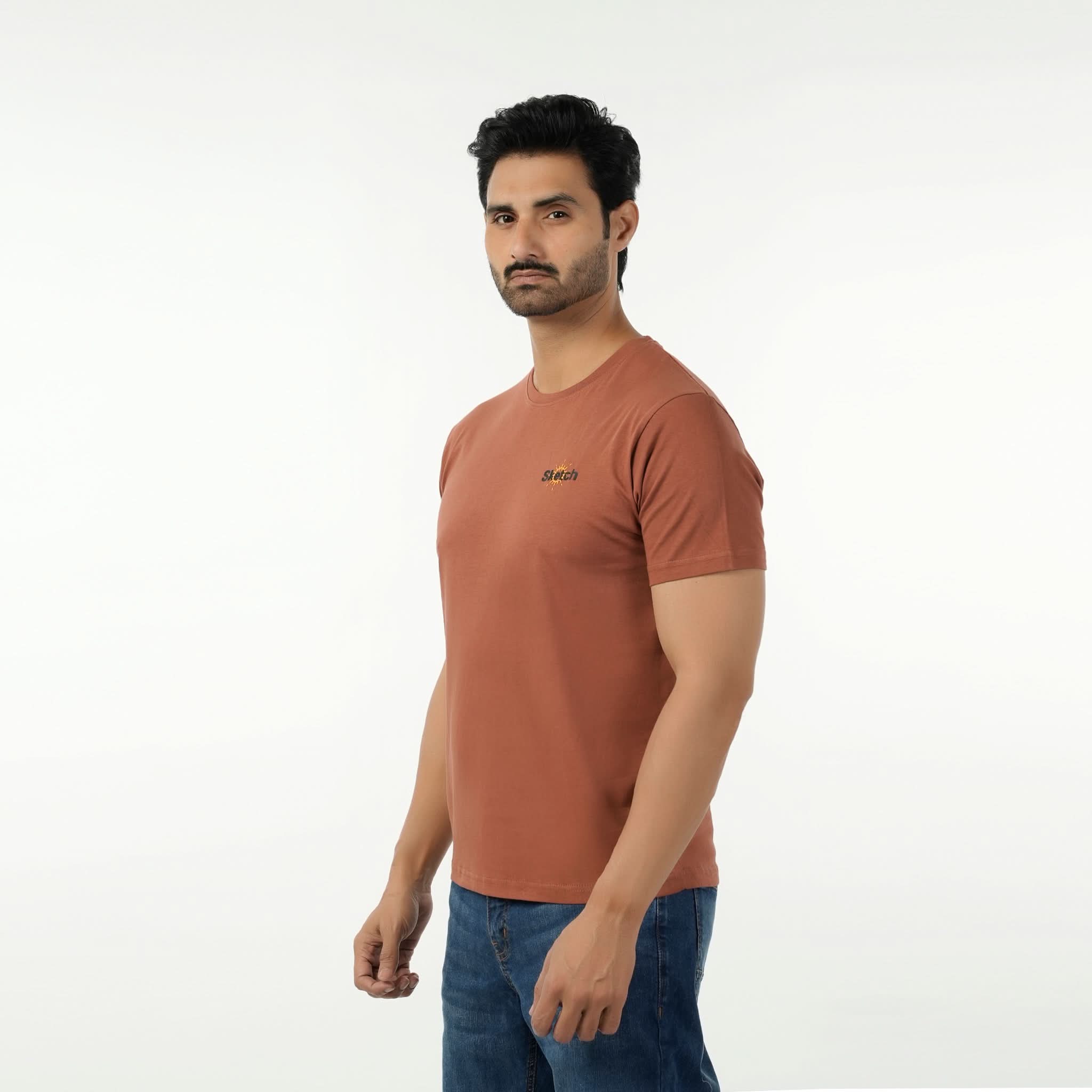Eminent Men's Round Neck Half Sleeves T-Shirt - Sequoia, Men's T-Shirts & Polos, Eminent, Chase Value