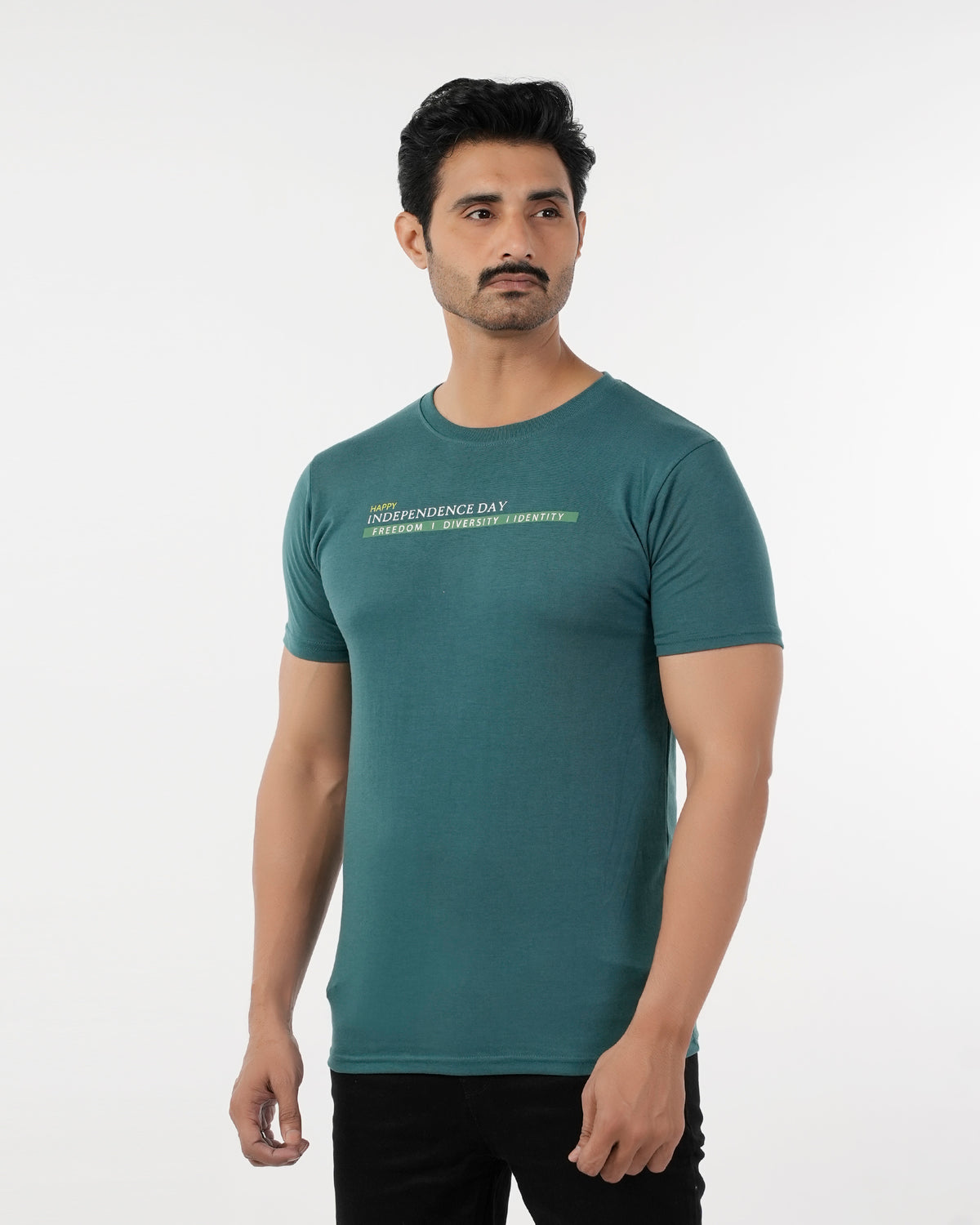 Eminent Men's Round Neck Half Sleeves Printed T-Shirt - Green, Men's T-Shirts & Polos, Eminent, Chase Value