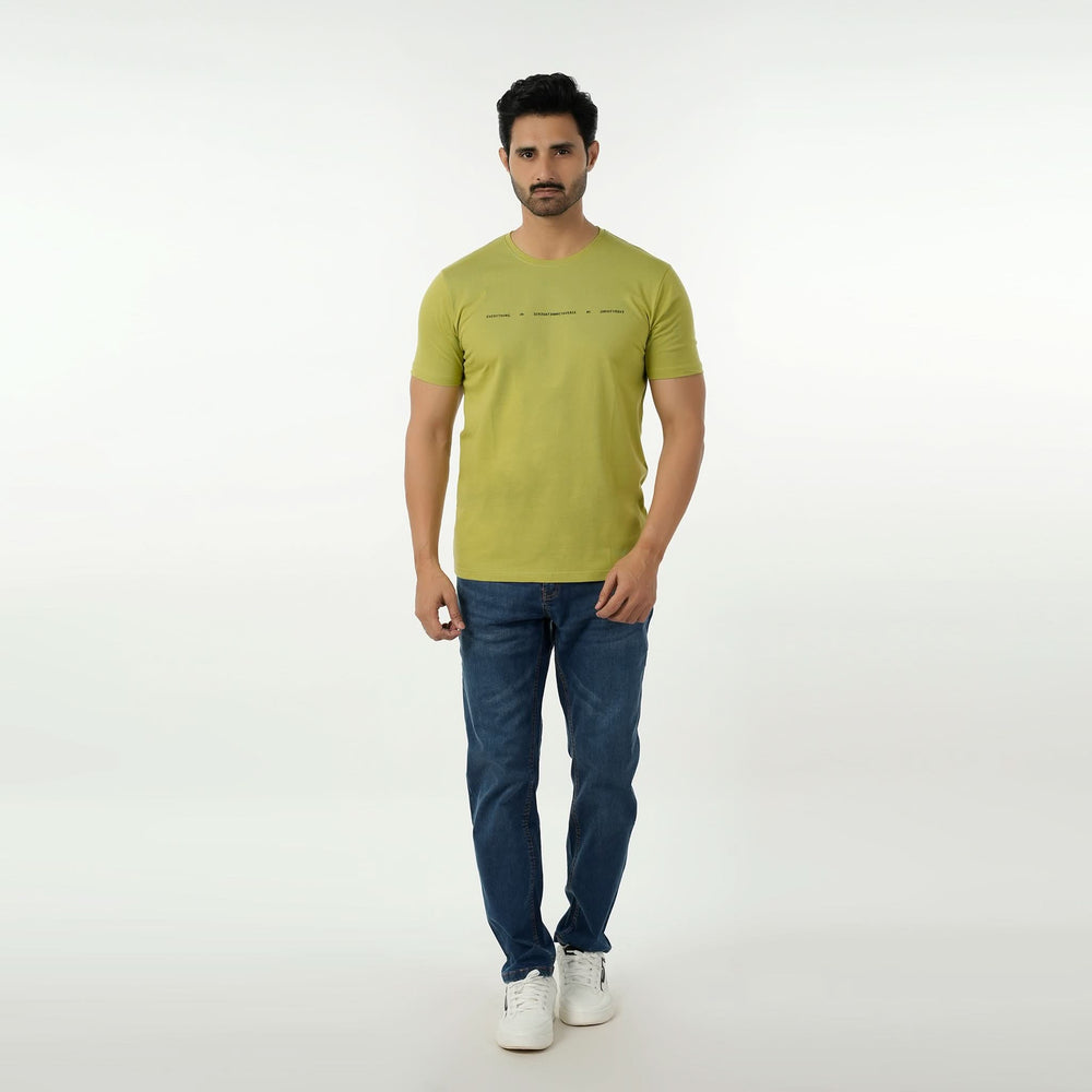 Eminent Men's Round Neck Half Sleeves Printed T-Shirt - Green, Men's T-Shirts & Polos, Eminent, Chase Value