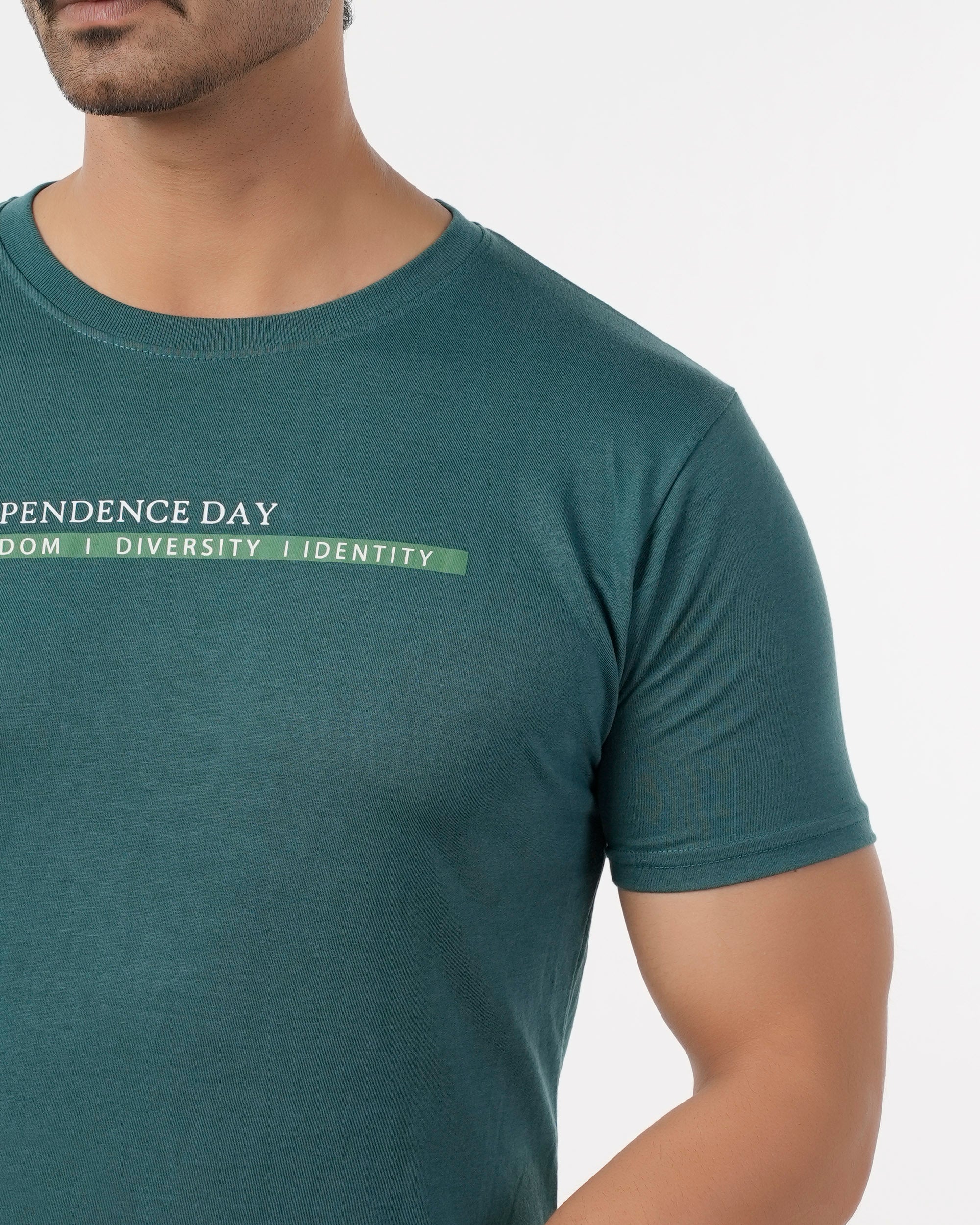 Eminent Men's Round Neck Half Sleeves Printed T-Shirt - Green, Men's T-Shirts & Polos, Eminent, Chase Value