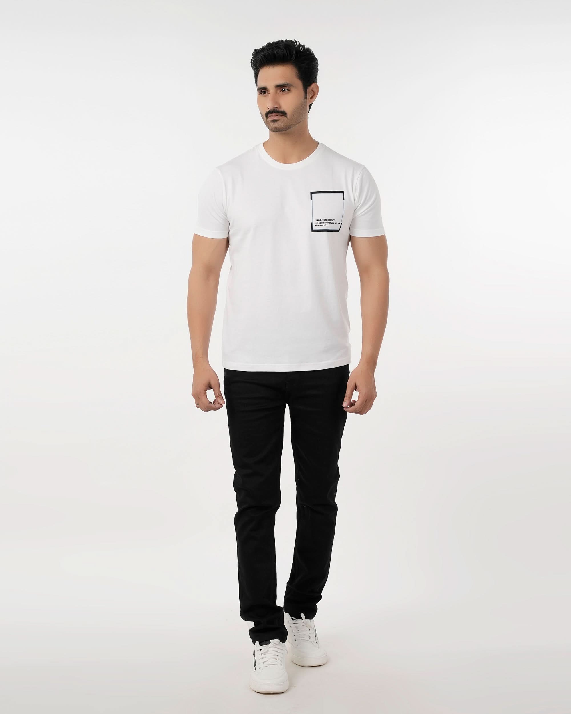 Eminent Men's Round Neck Half Sleeves T-Shirt - White, Men's T-Shirts & Polos, Eminent, Chase Value