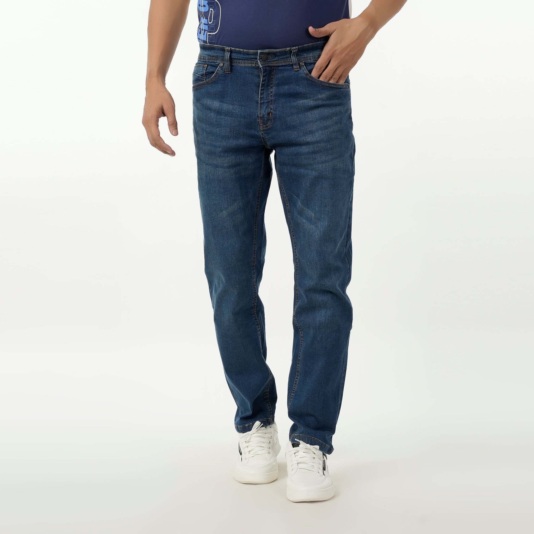 Eminent Men's Denim Regular Fit Pant - Mid Blue, Men's Casual Pants & Jeans, Eminent, Chase Value