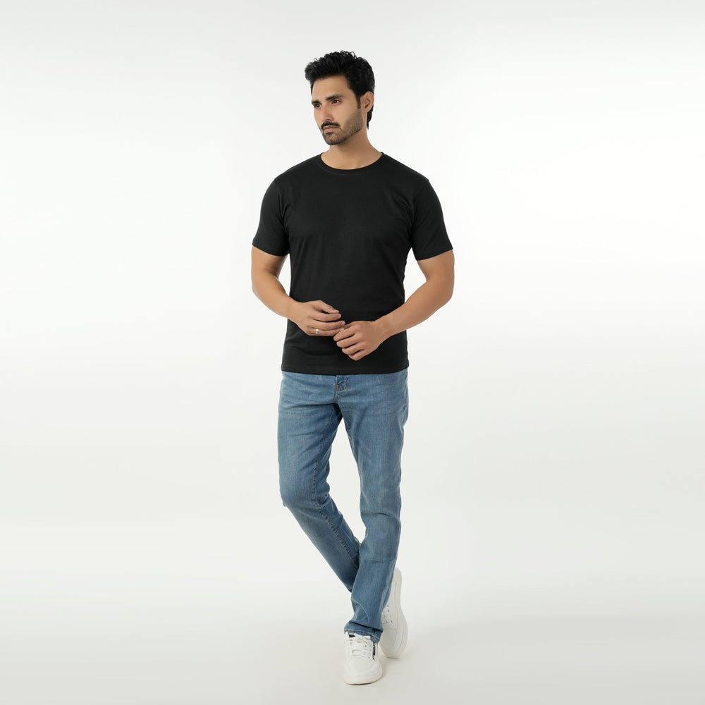 Eminent Men's Round Neck Half Sleeves T-Shirt - Black, Men's T-Shirts & Polos, Eminent, Chase Value