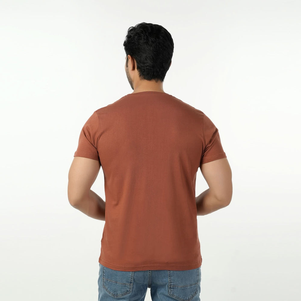 Eminent Men's Round Neck Half Sleeves Printed T-Shirt - Brown, Men's T-Shirts & Polos, Eminent, Chase Value