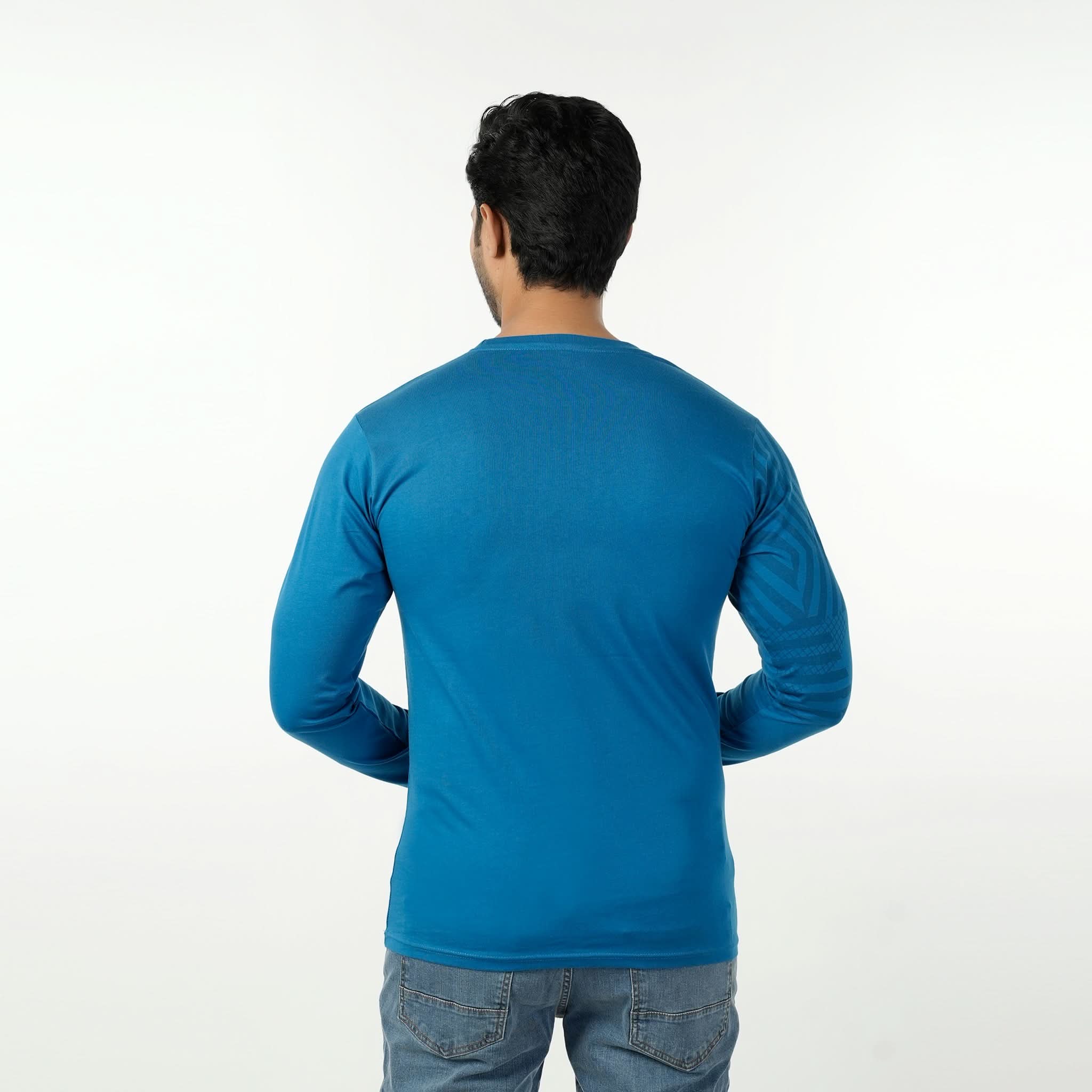 Eminent Men's Round Neck Full Sleeves T-Shirt - Blue, Men's T-Shirts & Polos, Eminent, Chase Value