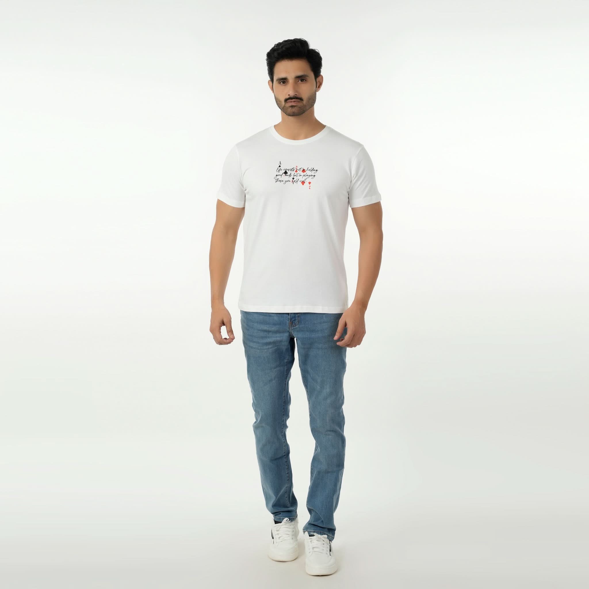 Eminent Men's Round Neck Half Sleeves T-Shirt - White, Men's T-Shirts & Polos, Eminent, Chase Value