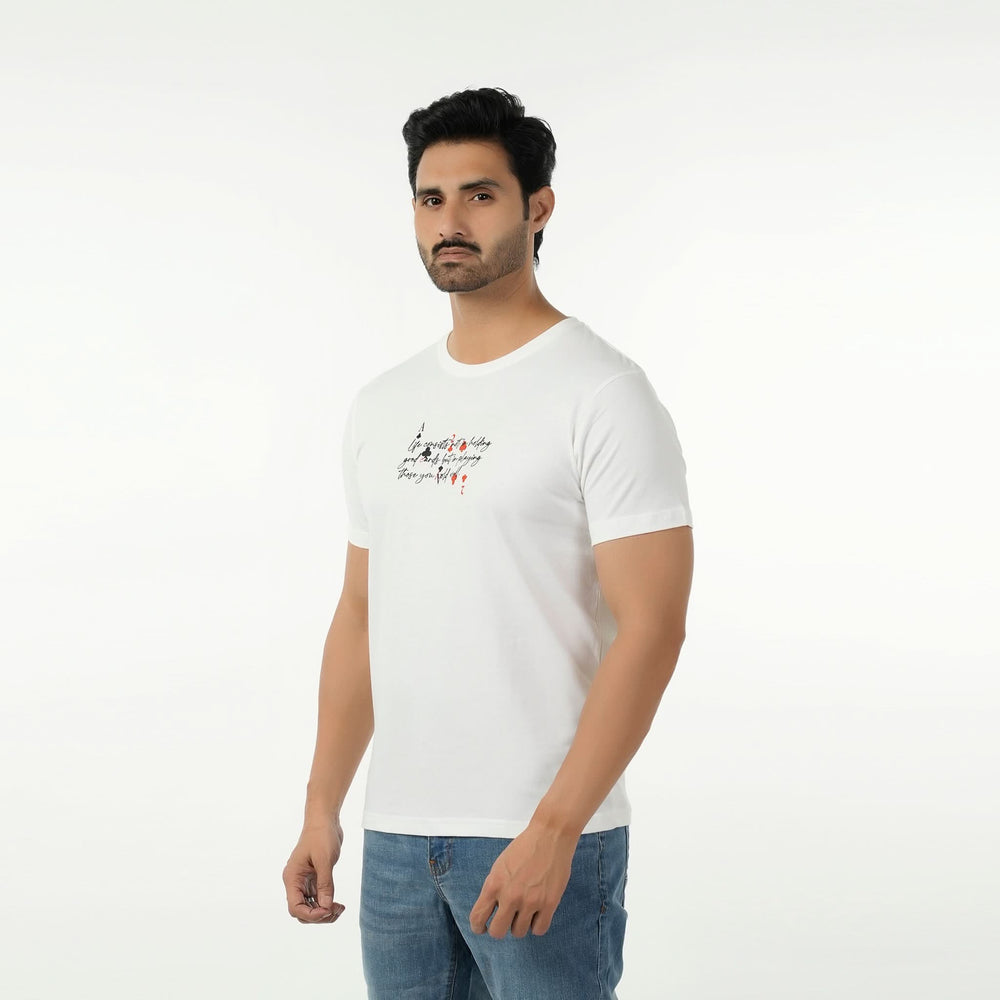 Eminent Men's Round Neck Half Sleeves T-Shirt - White, Men's T-Shirts & Polos, Eminent, Chase Value