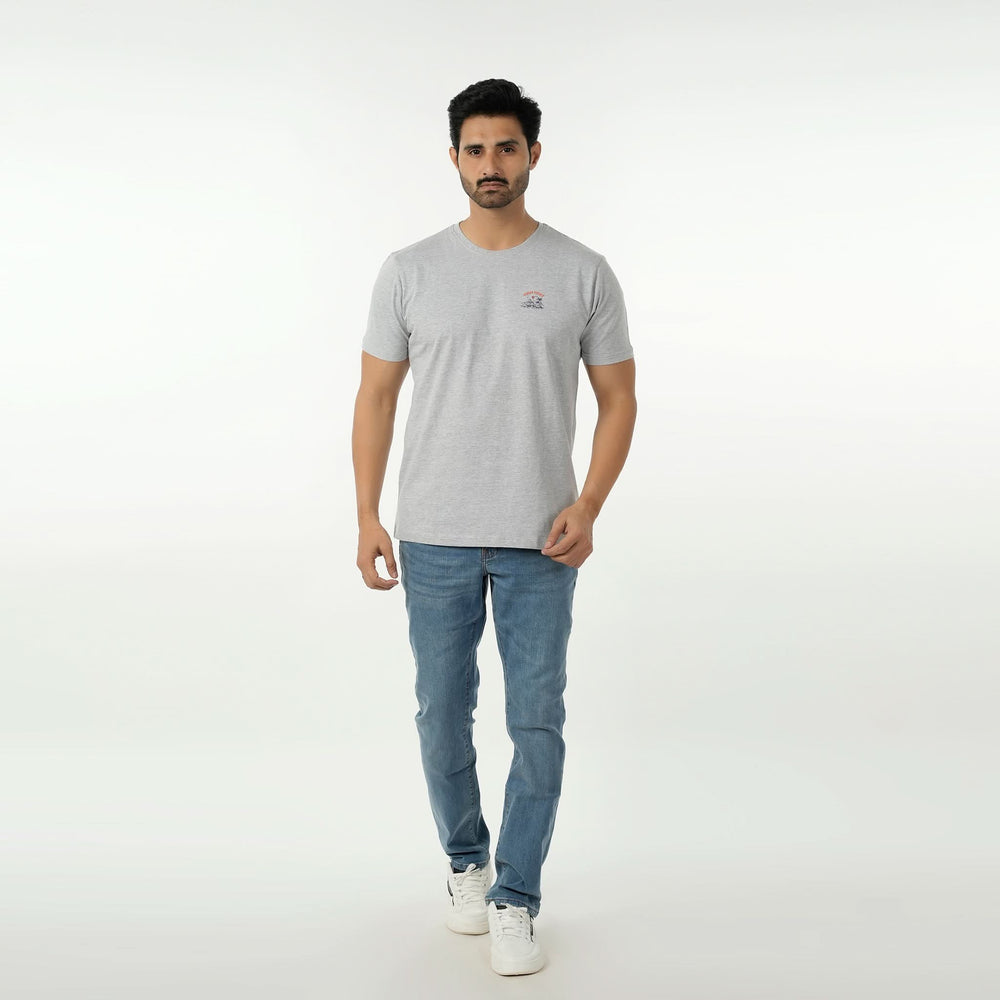 Eminent Men's Round Neck Half Sleeves Printed T-Shirt - Ash Grey, Men's T-Shirts & Polos, Eminent, Chase Value