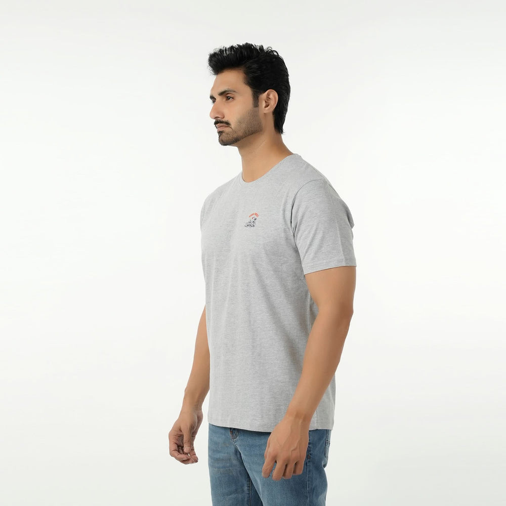 Eminent Men's Round Neck Half Sleeves Printed T-Shirt - Ash Grey, Men's T-Shirts & Polos, Eminent, Chase Value