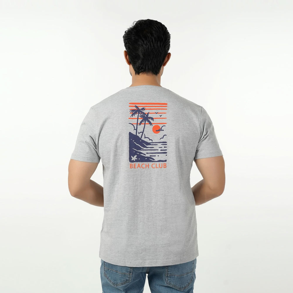 Eminent Men's Round Neck Half Sleeves Printed T-Shirt - Ash Grey, Men's T-Shirts & Polos, Eminent, Chase Value