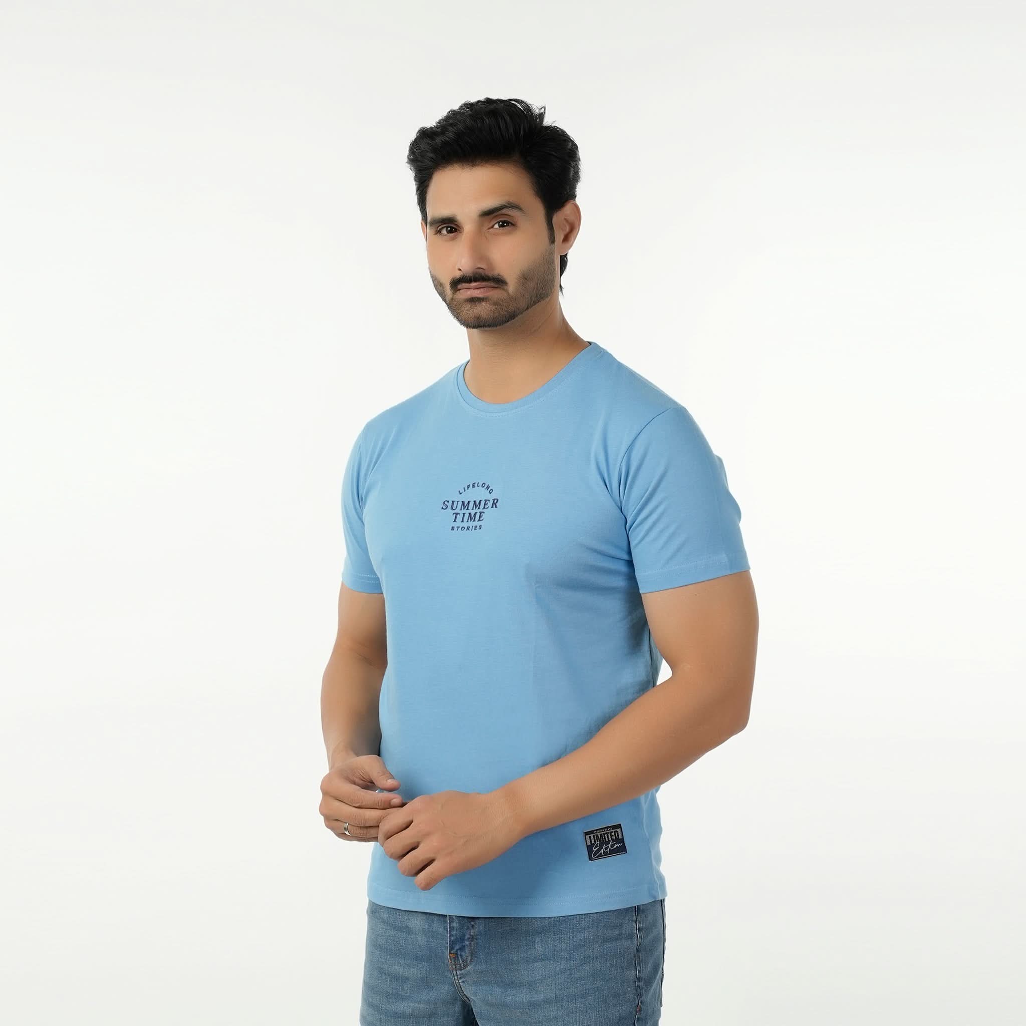 Eminent Men's Round Neck Half Sleeves T-Shirt - Pacific, Men's T-Shirts & Polos, Eminent, Chase Value