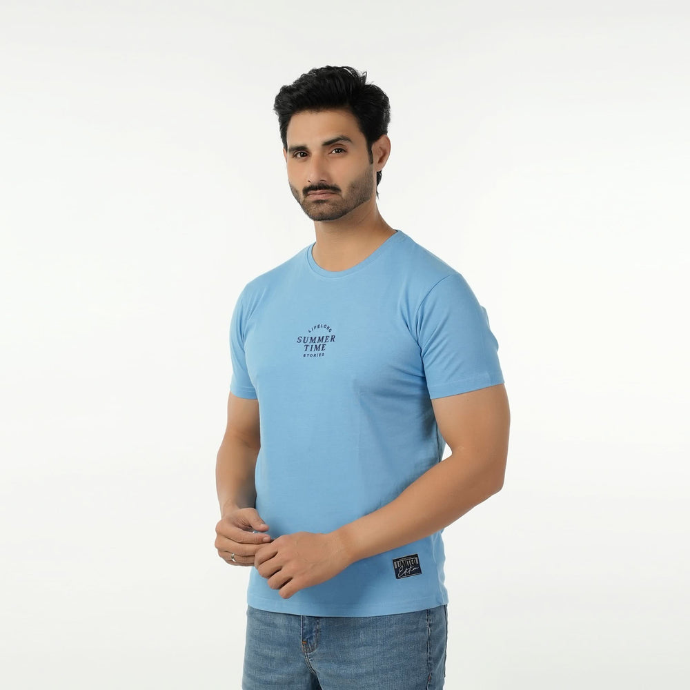 Eminent Men's Round Neck Half Sleeves T-Shirt - Pacific, Men's T-Shirts & Polos, Eminent, Chase Value