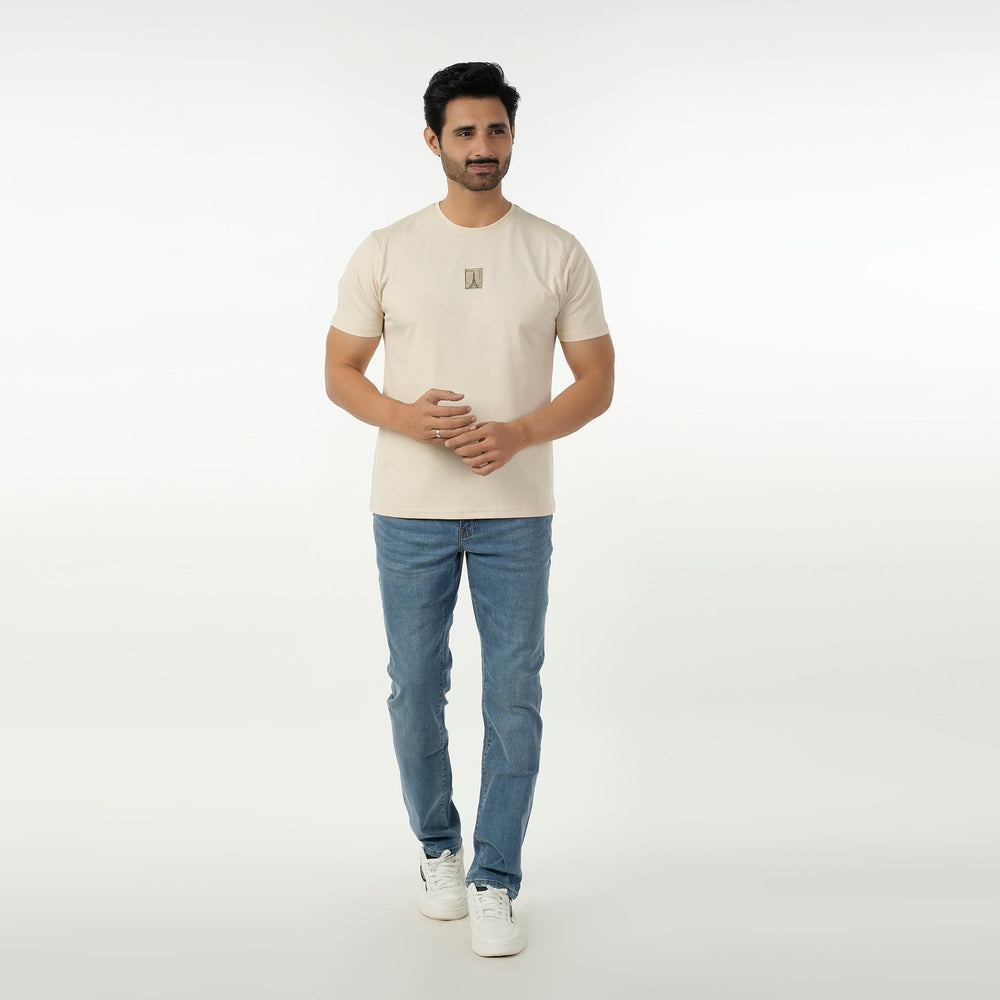Eminent Men's Round Neck Half Sleeves T-Shirt  - Beige, Men's T-Shirts & Polos, Eminent, Chase Value