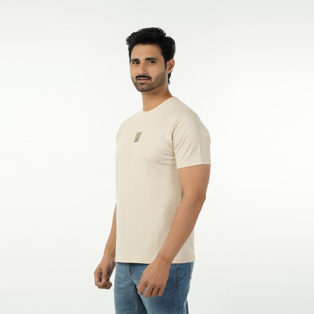 Eminent Men's Round Neck Half Sleeves T-Shirt  - Beige, Men's T-Shirts & Polos, Eminent, Chase Value