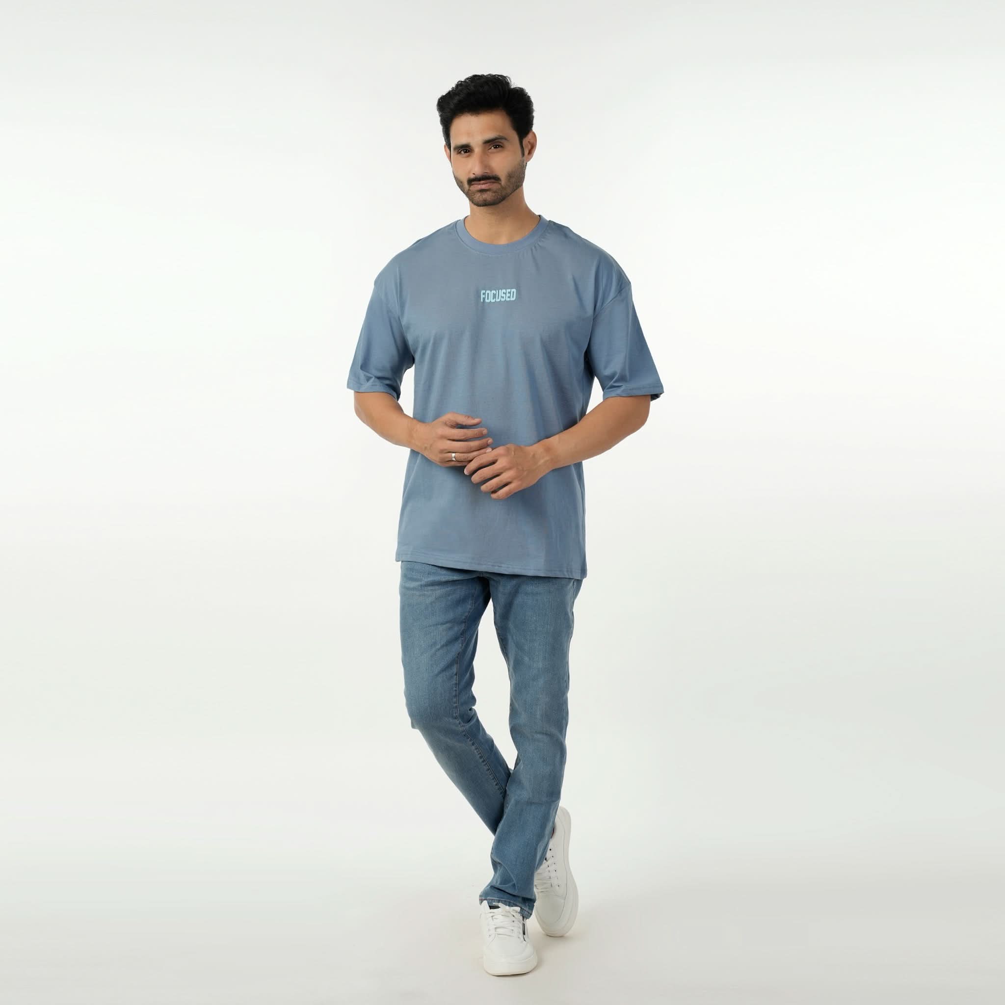 Eminent Men's Round Neck Half Sleeves T-Shirt  - Ash Blue, Men's T-Shirts & Polos, Eminent, Chase Value