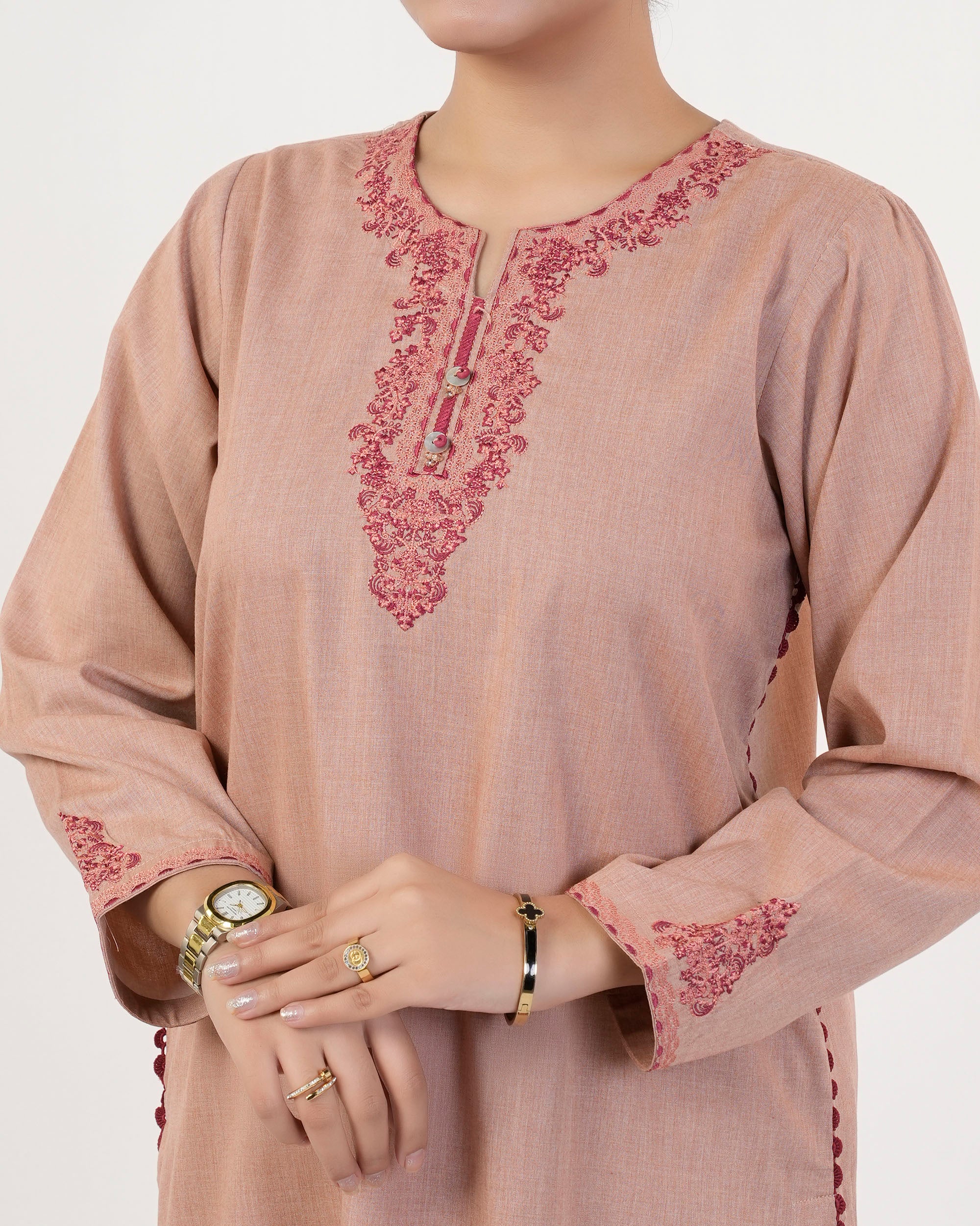 Eminent Women's Embroidered 02 Pcs Suit - Mustard, Women Shalwar Suits, Eminent, Chase Value