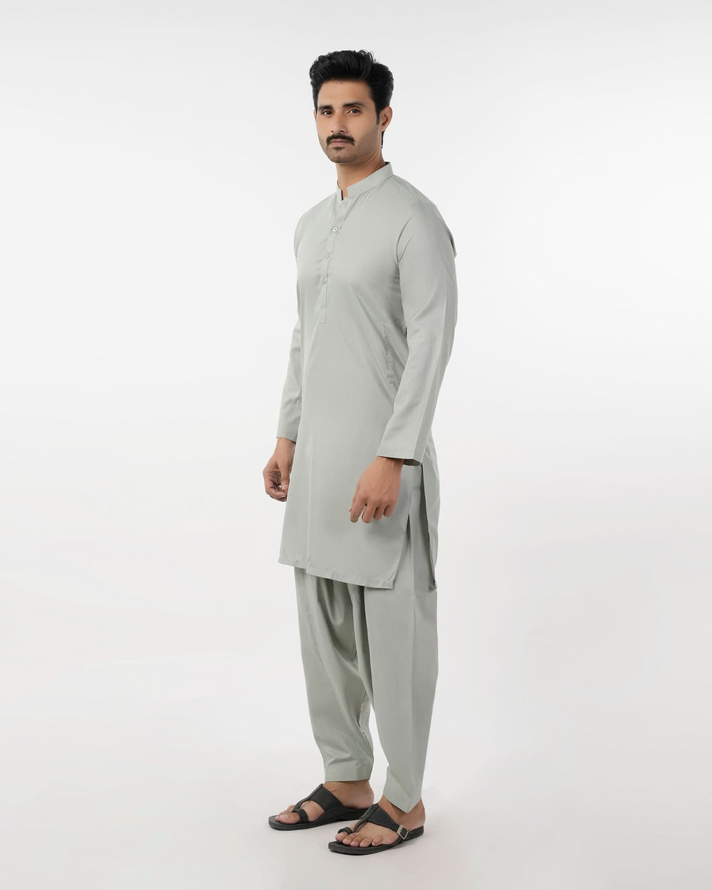 Men's Slim Fit Kurta Shalwar Suit - Light Green, Men's Shalwar Kameez, Chase Value, Chase Value