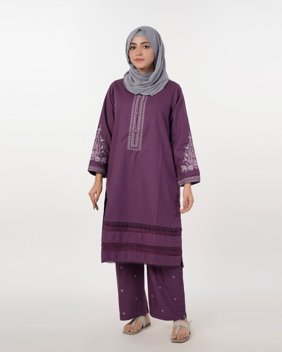 Eminent Women's Embroidered 02 Pcs Shalwar Suits - Purple, Women Shalwar Suits, Eminent, Chase Value