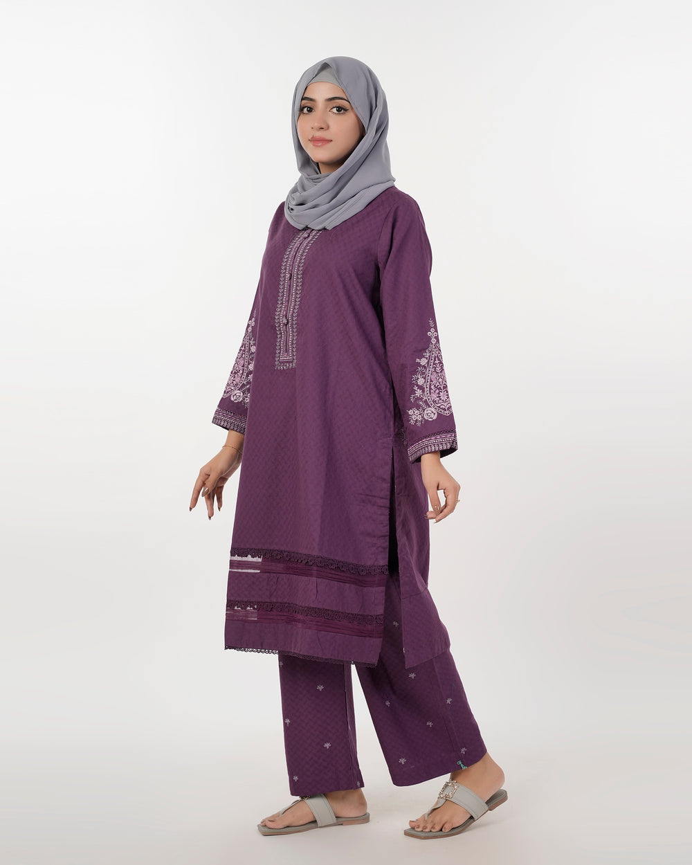 Eminent Women's Embroidered 02 Pcs Shalwar Suits - Purple, Women Shalwar Suits, Eminent, Chase Value
