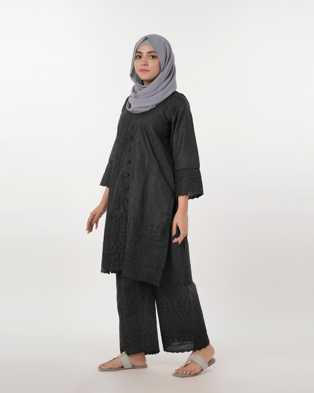 Valuable Women’s Fusion Embroidered Suit – 2-Piece Stylish Set - Black, Women Shalwar Suits, Chase Value, Chase Value