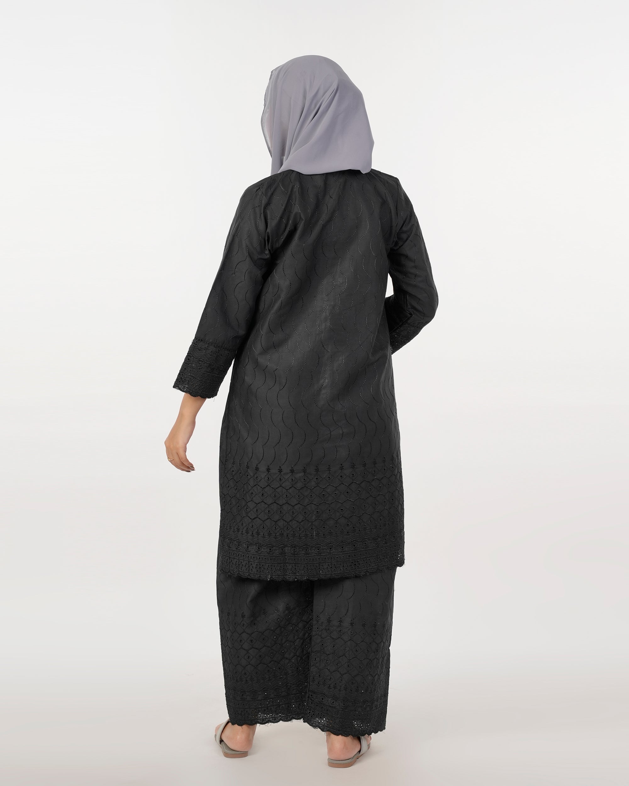 Valuable Women’s Fusion Embroidered Suit – 2-Piece Stylish Set - Black, Women Shalwar Suits, Chase Value, Chase Value