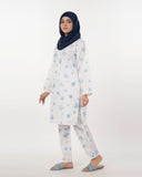 Women's Printed 2Pcs Suit - White, Women Shalwar Suits, Chase Value, Chase Value