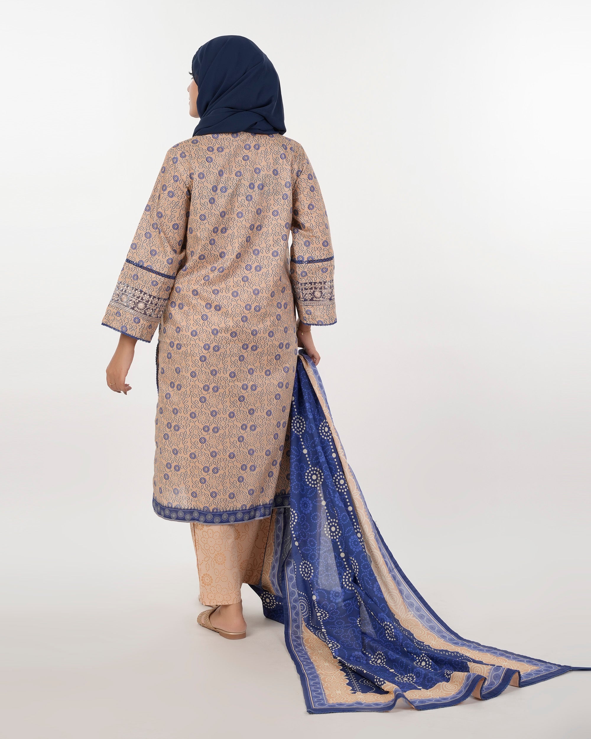 Eminent Women's Embroidered 03 Pcs Suit - Royal Blue, Women Shalwar Suits, Eminent, Chase Value